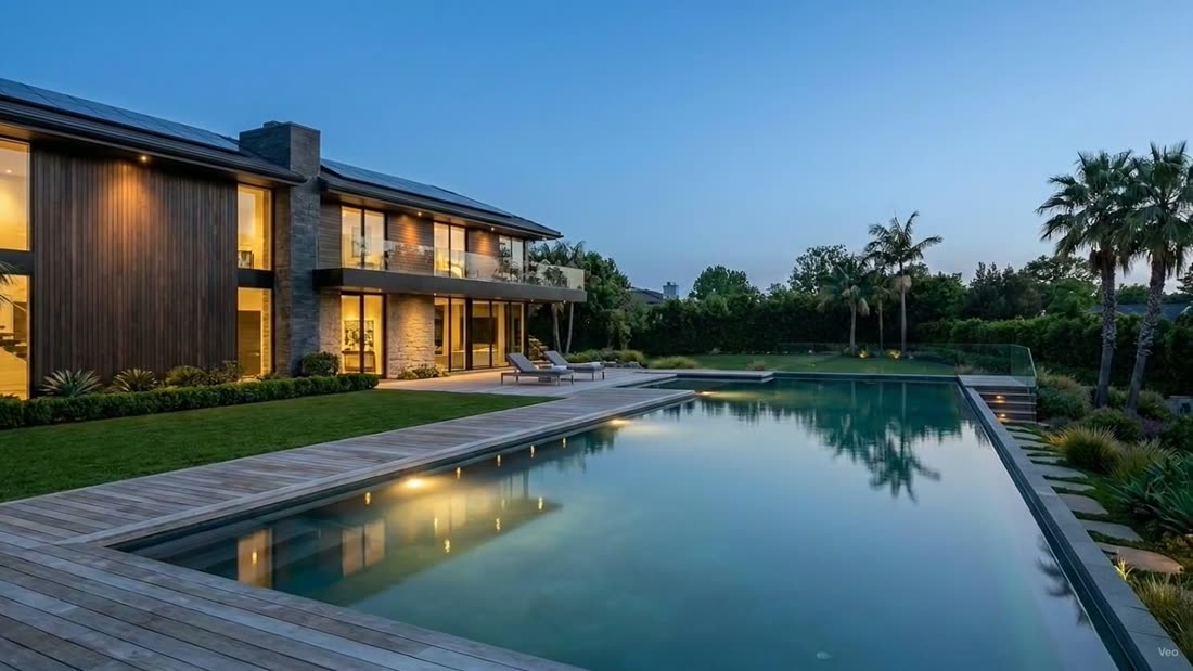The grounds: A heated pool on the garden front